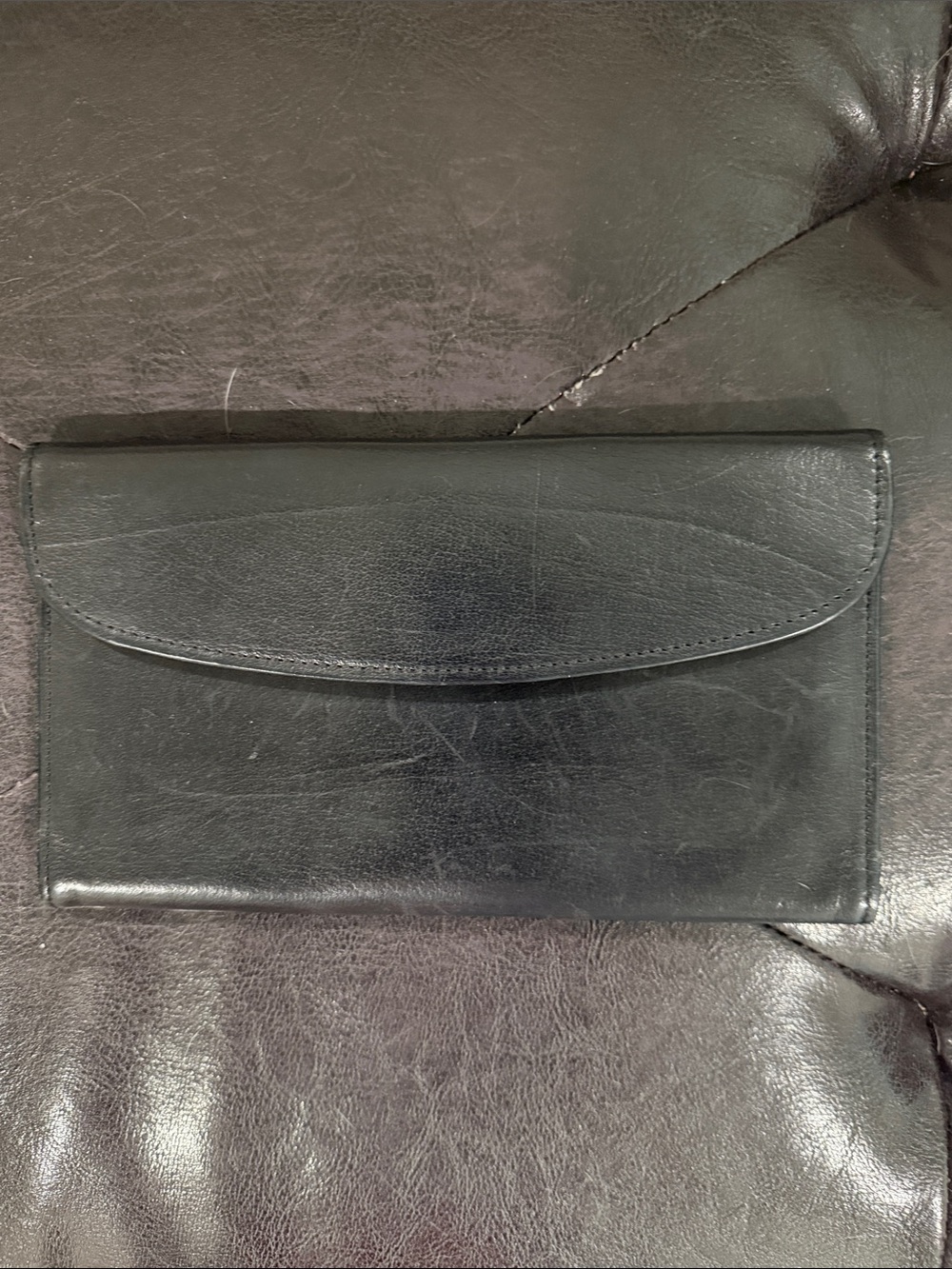 Coach Black Leather Envelope Clutch